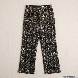NWT Serra Black Sequin Women's Size M 8-10 Stretch Waist Party Shiny glitter
